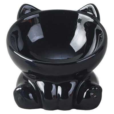 聚宠一生陶瓷猫碗斜口可爱