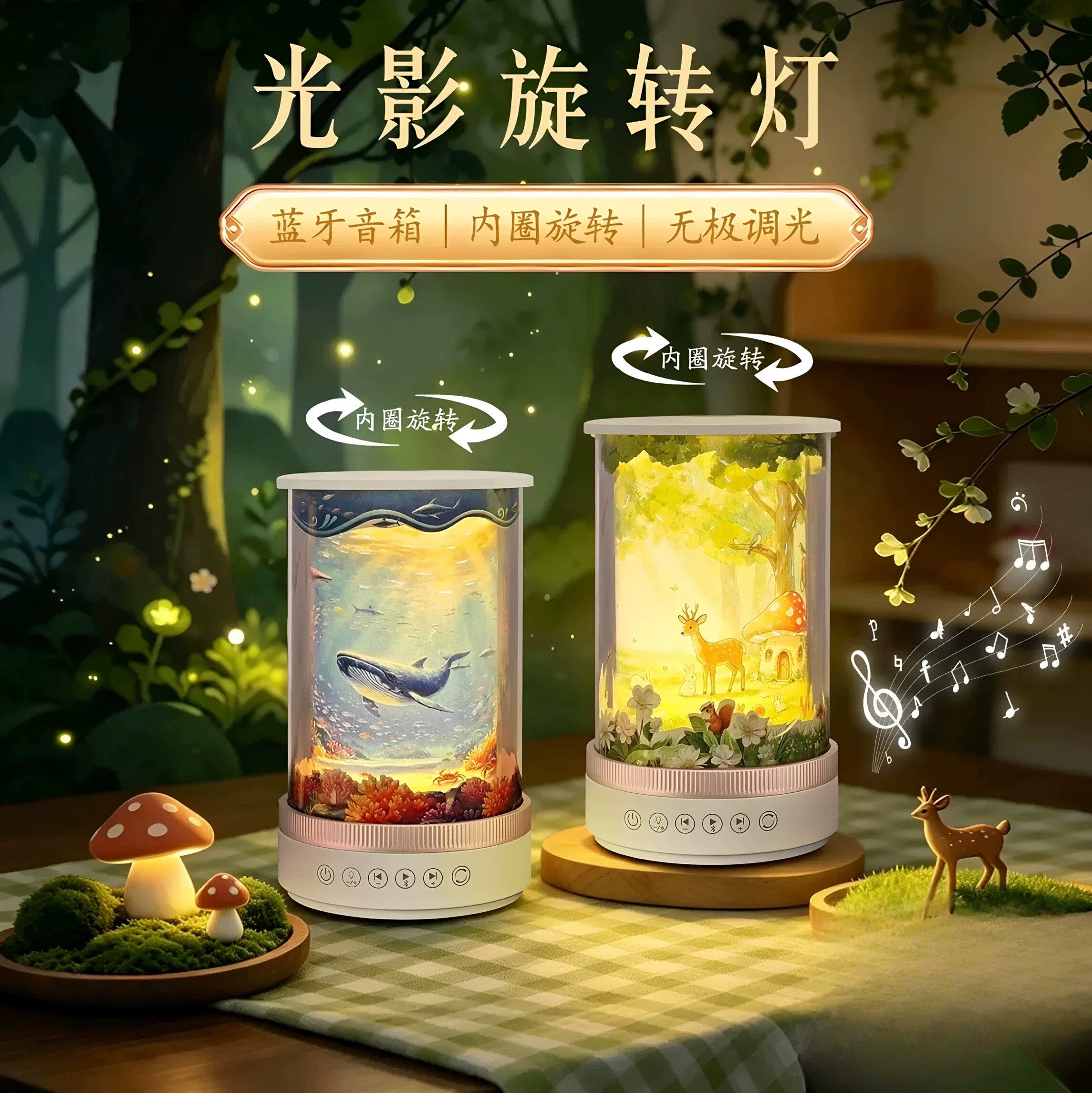 文创礼品桌面摆件走马灯蓝牙音箱