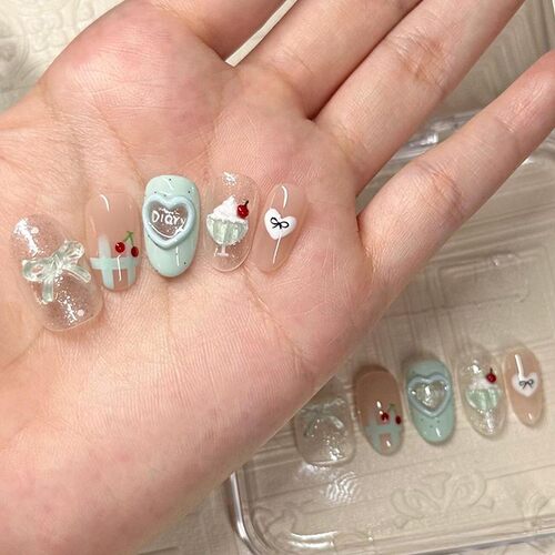 穿戴甲手工美甲贴片短款