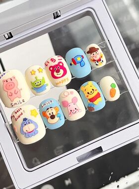 手工穿戴甲成品穿戴甲卡通可爱迪士尼玩具总动员合集指甲贴学生