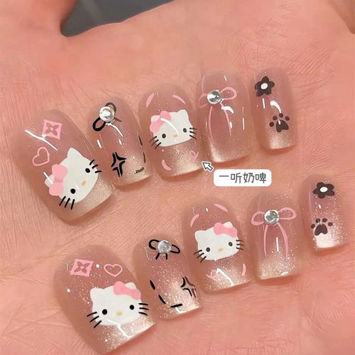 晶钻KT猫眼手绘kitty猫可