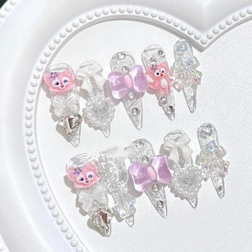 穿戴纯手工甲片指甲成品