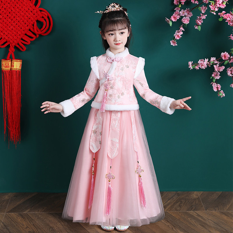 拜年服女童裙子汉服冬装