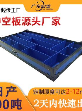 广州2mm蓝色中空板骨架箱可彩印湿印耐高温隔板空心塑胶瓦楞pp板
