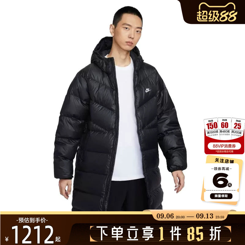 nike耐克男子运动休闲中长款清仓羽绒服外套HV2720-010