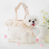 猫包狗包夏季 宠物外出便携透气单肩包泰迪小型犬狗狗背包蕾丝手提