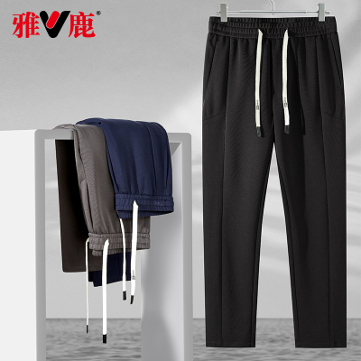 雅鹿男裤休闲裤直筒裤子男