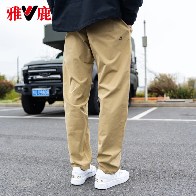 雅鹿男裤休闲裤运动裤薄款直筒裤