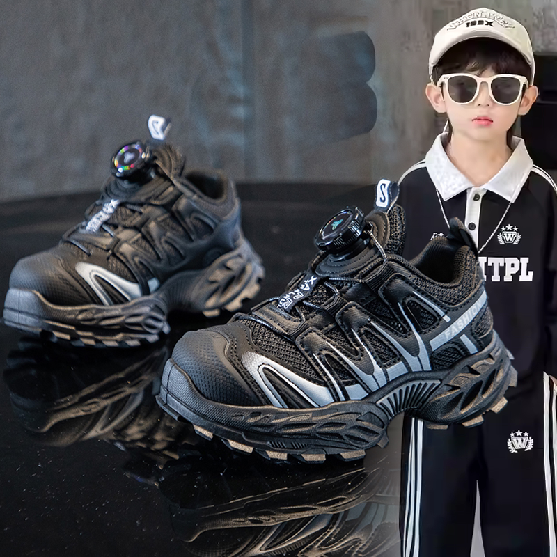 男童时尚潮酷厚底户外跑步休闲鞋男孩2026春秋新款小众个性运动鞋
