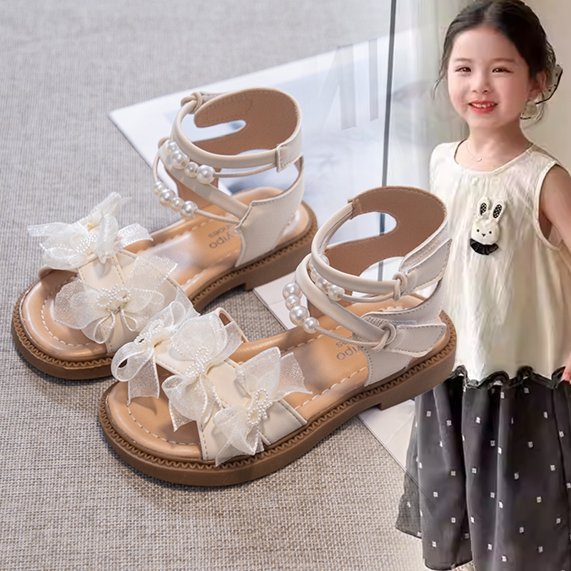 儿童韩版小众甜美设计露趾凉鞋女童2026夏季新款百搭软底轻便单鞋