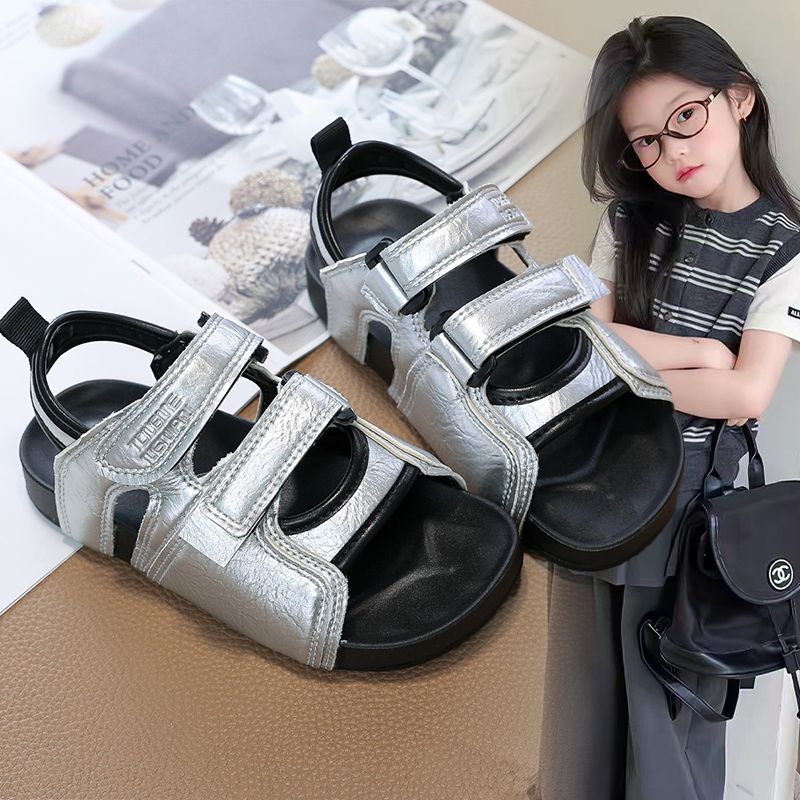 儿童宝宝时尚潮酷韩系厚底凉鞋女童2026夏季新款软底轻便露趾童鞋