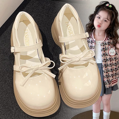 女童百搭公主鞋2026春秋新款洋气小皮鞋时尚软底蝴蝶结单鞋玛丽珍