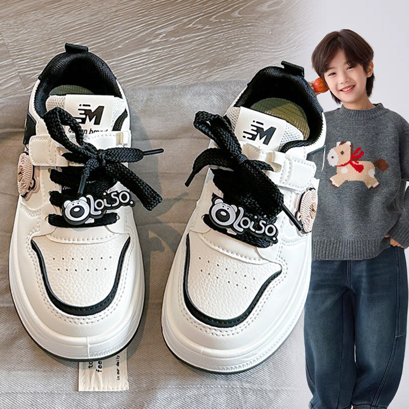 女童卡通可爱卡皮巴拉小白鞋2026春秋新款厚底增高洋气板鞋运动鞋