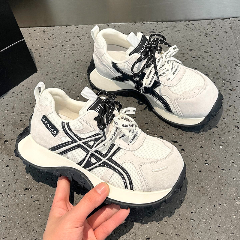 女款潮酷厚底运动鞋中大童女孩2026春秋新款小众洋气阿甘休闲鞋女