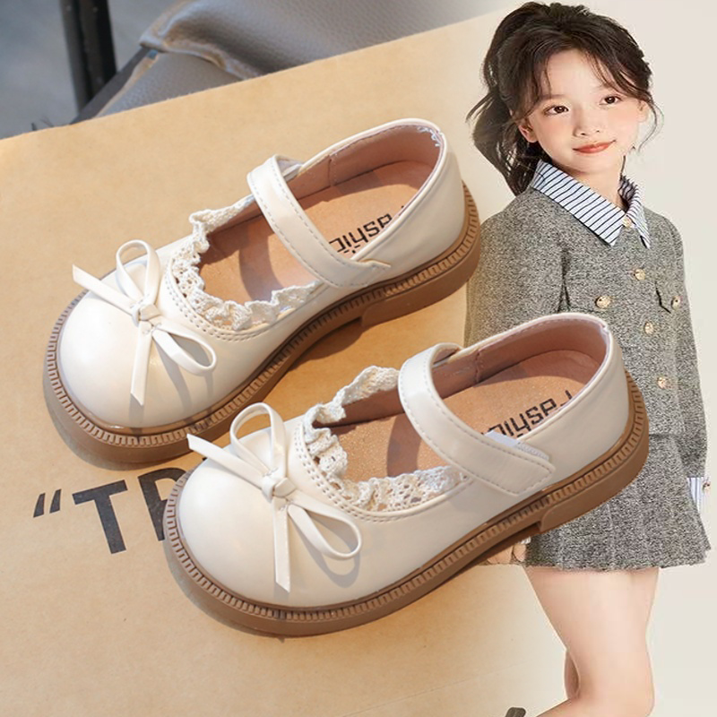 2025春秋新款儿童洛丽塔公主鞋女孩单鞋女童防滑耐磨蝴蝶结小皮鞋