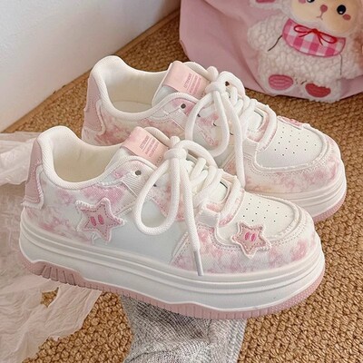 女童板鞋2026新款夏季儿童鞋子女孩透气运动鞋大童百搭软底星星鞋