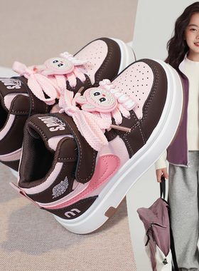 2026春秋新款卡通labb高帮板鞋女童运动鞋时尚百搭休闲鞋防滑潮鞋