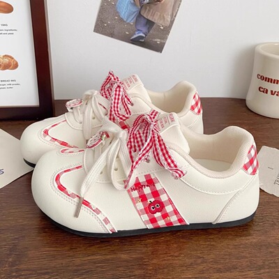 女童德训鞋粉色洋气2026春秋新款中大童低帮板鞋韩版百搭女孩单鞋