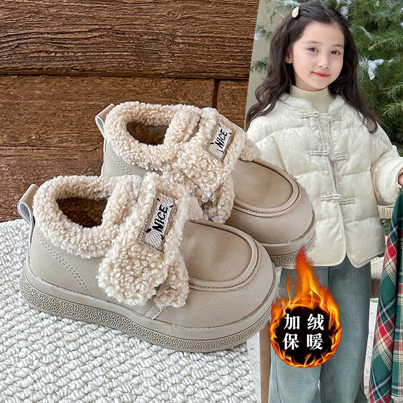 女童韩系百搭加绒爆款小皮鞋2026年冬季新款舒适保暖棉鞋洋气潮流