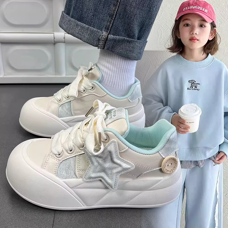 女童2026春秋新款星星鞋中大童时尚百搭洋气休闲鞋女孩小众面包鞋