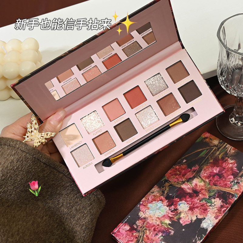 我愿称之为万能眼影盘~12色油画风格眼影盘一盘多用珠光哑光眼影