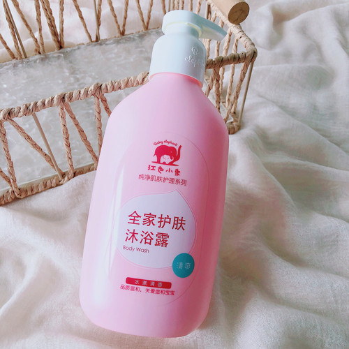 看日期！红色小象全家护肤清爽沐浴露温和儿童沐浴乳530ml