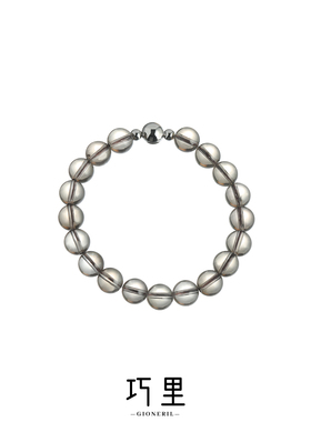巧里天然茶晶粉水晶原创手链女