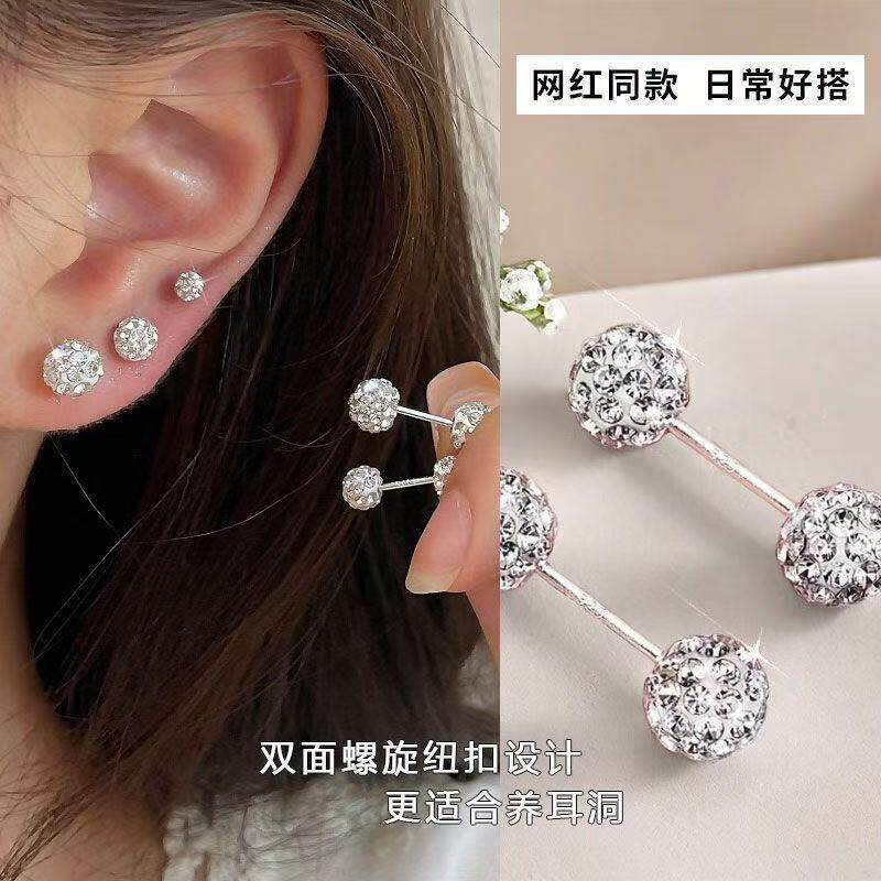 纯银耳钉女养耳洞耳骨钉ins小耳钉