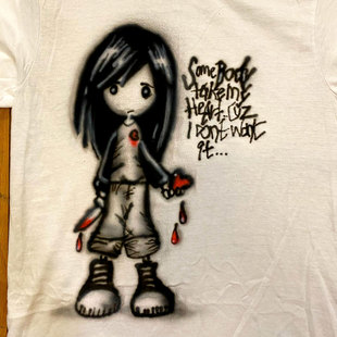 番茄小诗涂鸦Graffiti哥特女孩gothgirl稀有短袖gyaru千禧Y2K黑红