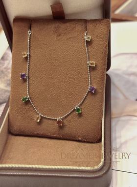 Dreamer饰品天然彩宝手链女小众设计感高轻奢925银可调节多宝手链