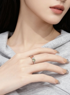 Dreamer饰品天然碧玺戒指女小众设计感高级轻奢送闺蜜新年礼物