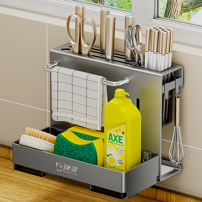 厨房刀架筷勺一体收纳置物架
