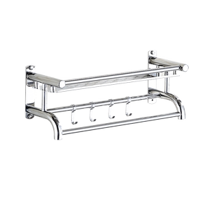 浴室毛巾架免打孔不锈钢洗漱用品收纳架壁挂式置物架厕所卫浴挂架