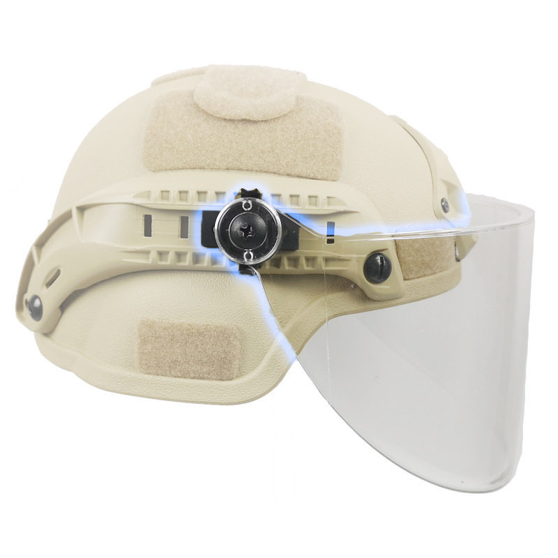 CS护脸防BB弹一体透明防风镜片防暴加长面罩FST MICH头盔导轨