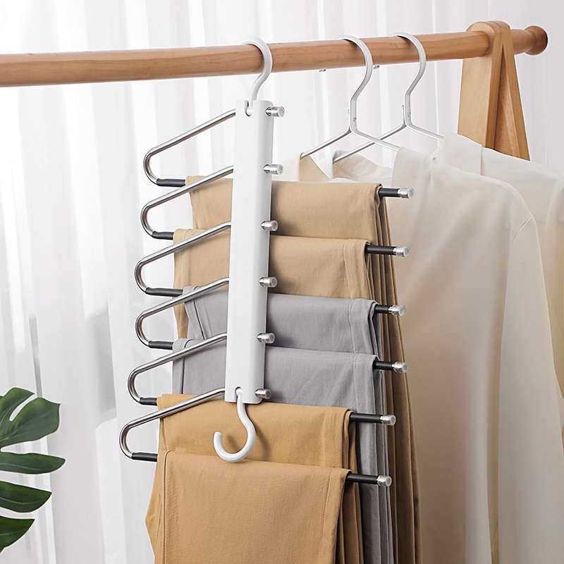 宿舍裤架家用多功能挂裤子专用衣架衣柜收纳层架无痕魔术折叠晾衣