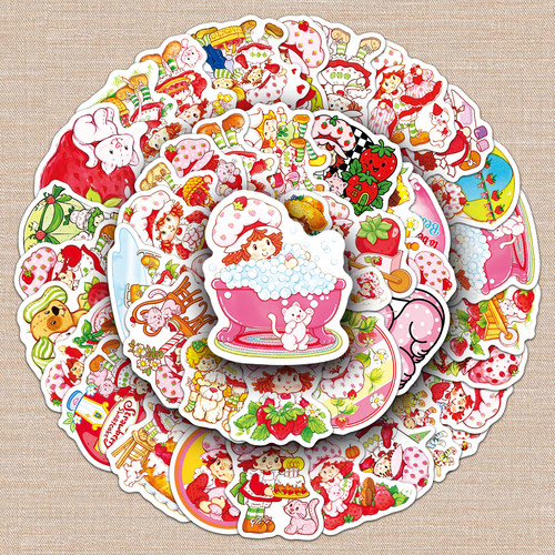 100张Strawberry Shortcake创意经典个性装饰贴纸手机壳吉他贴纸