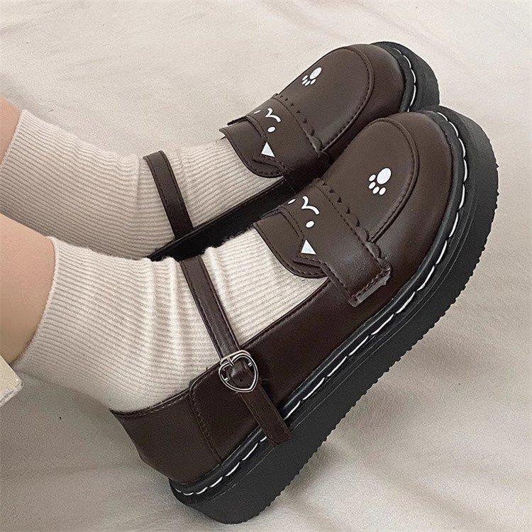可爱风lolita鞋jk制服鞋高校生猫爪洛丽塔lo鞋学生百搭配裙子图片