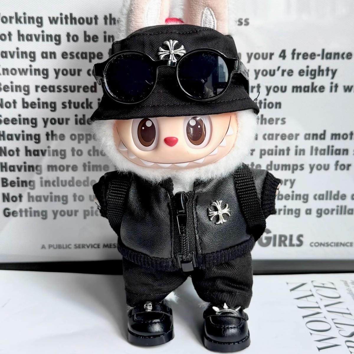 新款拉布布娃衣15/17cmlabubu坐坐派对马卡龙潮酷皮衣T恤帽子套装,模玩/动漫/周边/娃圈三坑/桌游,棉花娃娃/毛绒玩具娃衣,淘宝优惠券,粉丝福利购,淘宝优惠卷