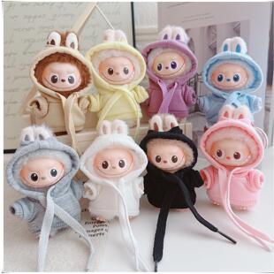 拉布布四代娃衣labubu4.0心底密码衣服连帽卫衣10cm迷你换装着替