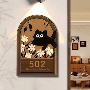 中古风门牌号码牌2025年新款复古门牌号门口装饰房号高级感轻奢创意门派房号复古中式住宅小区家庭法式门牌号