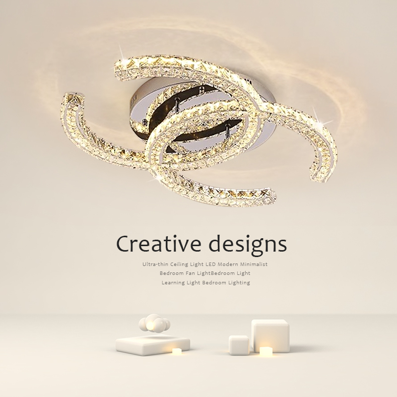 轻奢卧室水晶灯吸顶灯客厅灯具现代简约大气创意个性led餐厅新款