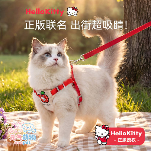 防挣脱透气背心式猫咪牵引绳