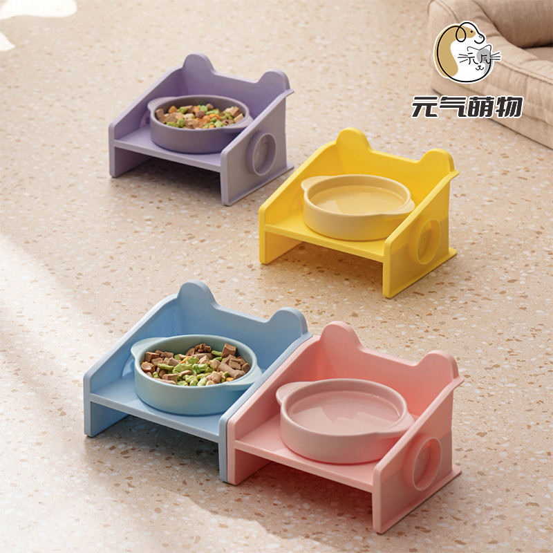 陶瓷碗宠物碗猫食盆防黑下巴