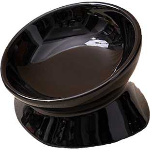 猫碗陶瓷高脚斜口幼猫多巴胺色猫食盆护颈猫粮碗喝水碗宠物碗狗碗