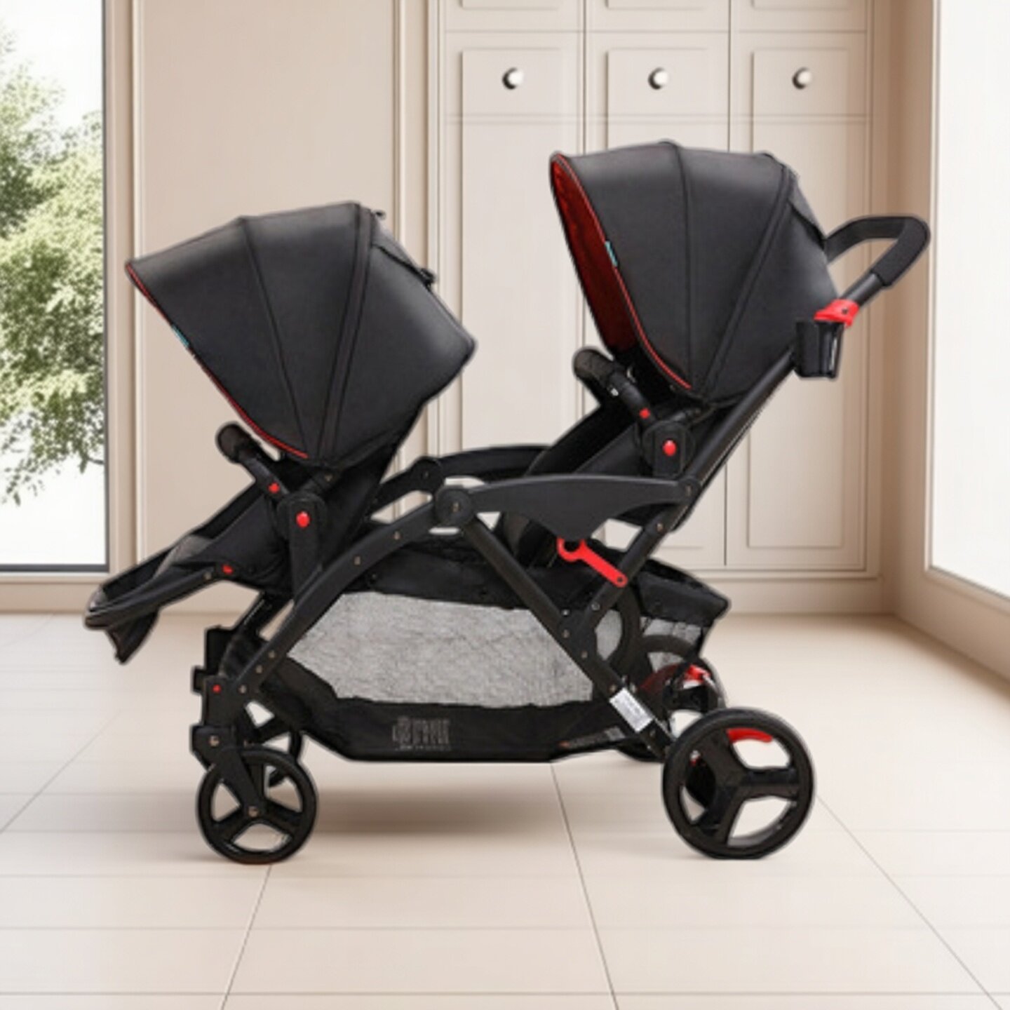 双胞胎婴儿推车可坐可躺多功能双人婴儿手推车轻便折叠宝宝前后款