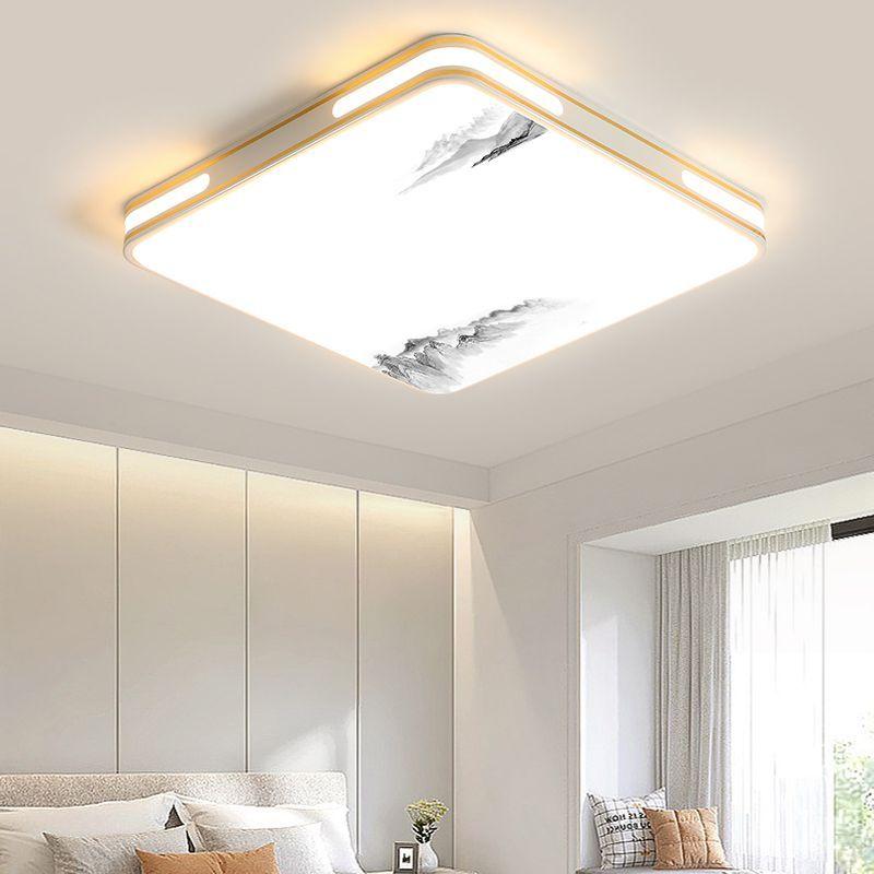 餐厅正方形led护眼卧室新中式吸顶灯简约现代客厅书房主卧灯具