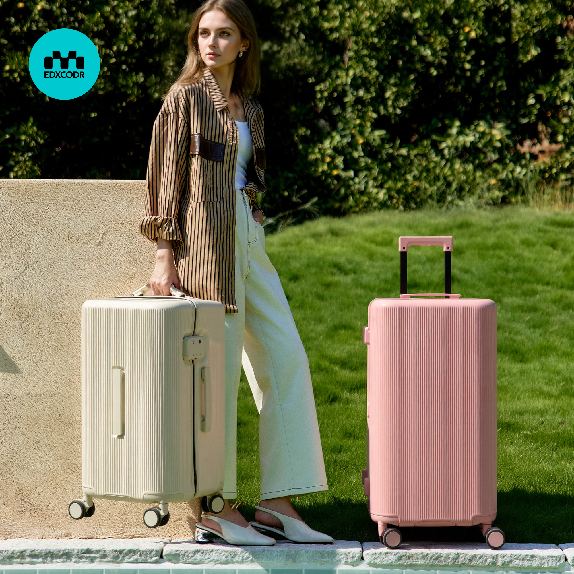 粉色高颜值女生行李箱2025新款