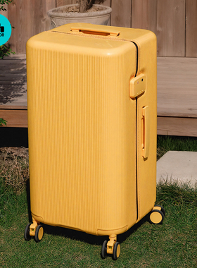 黄色行李箱女生高颜值28寸大容量2025新款拉链密码箱男高级拉杆箱