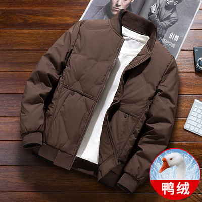 九江羽绒服新款冬季男加厚短款棒球服冬装夹克鸭绒潮牌立领外套