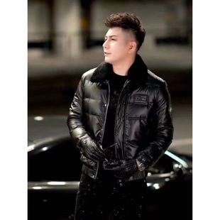 九江羽绒服冬季新款毛毛领可拆卸夹克外套时尚男士休闲高级感